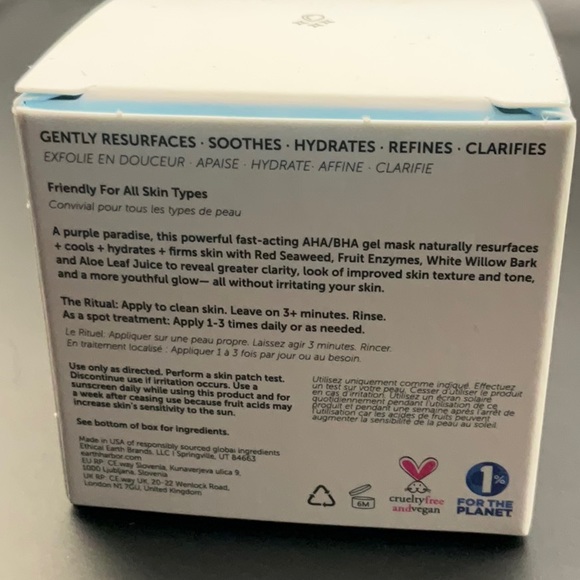 EARTH HARBOR GLOW JUICE REFINING ENZYME MASK (Full Size/2oz/NIB) - Picture 4 of 5